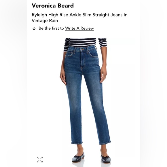 NWT Veronica Beard Ryleigh ankle high rise slim jeans in Vintage Rain Wash - Picture 1 of 12
